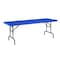 National Public Seating Rectangle Folding Table, 30" W, 72" L, 22-28.5" H, Blow-molded plastic Top, Blue BTA-3072-04 - alternate 1
